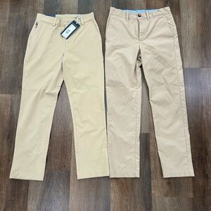 Vineyard Vines & brown Bowen tan performance pant tan